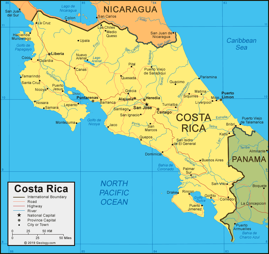 costa rica map